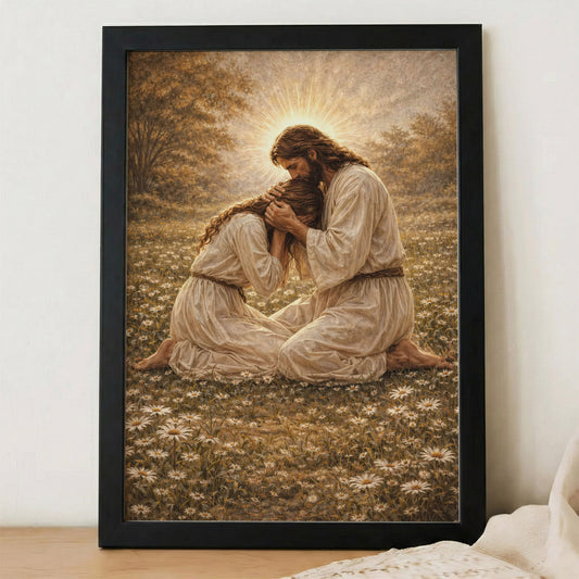 Jesus Comforting the Broken Prayer Poster/Canvas