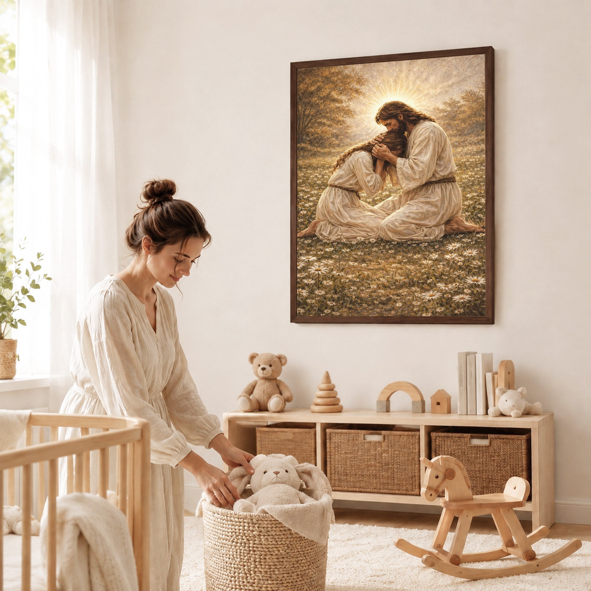 Jesus Comforting the Broken Prayer Poster/Canvas
