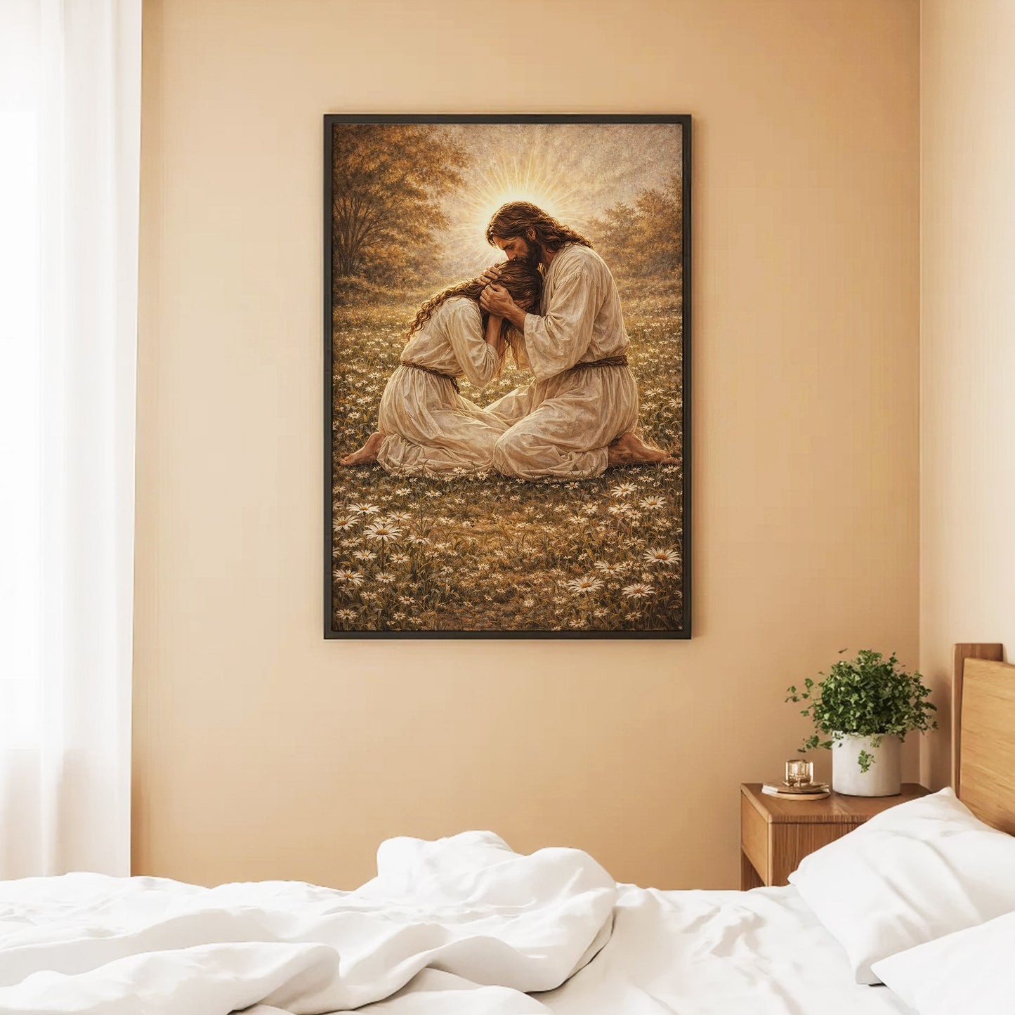 Jesus Comforting the Broken Prayer Poster/Canvas