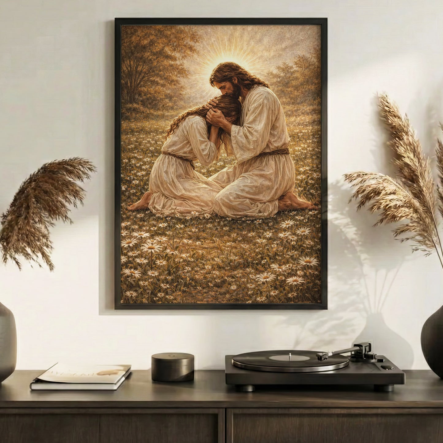 Jesus Comforting the Broken Prayer Poster/Canvas