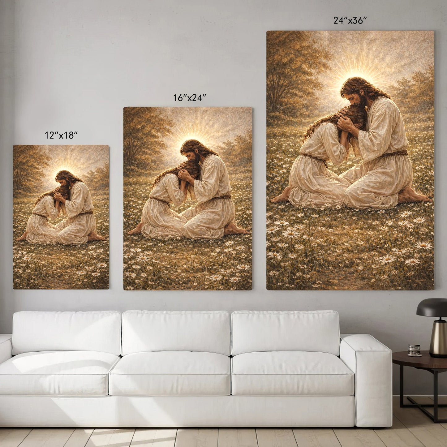 Jesus Comforting the Broken Prayer Poster/Canvas