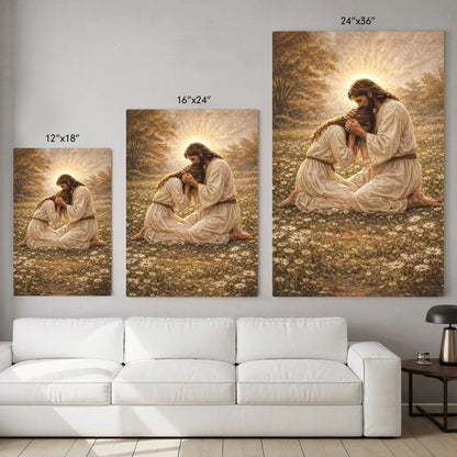 Jesus Comforting the Broken Prayer Poster/Canvas