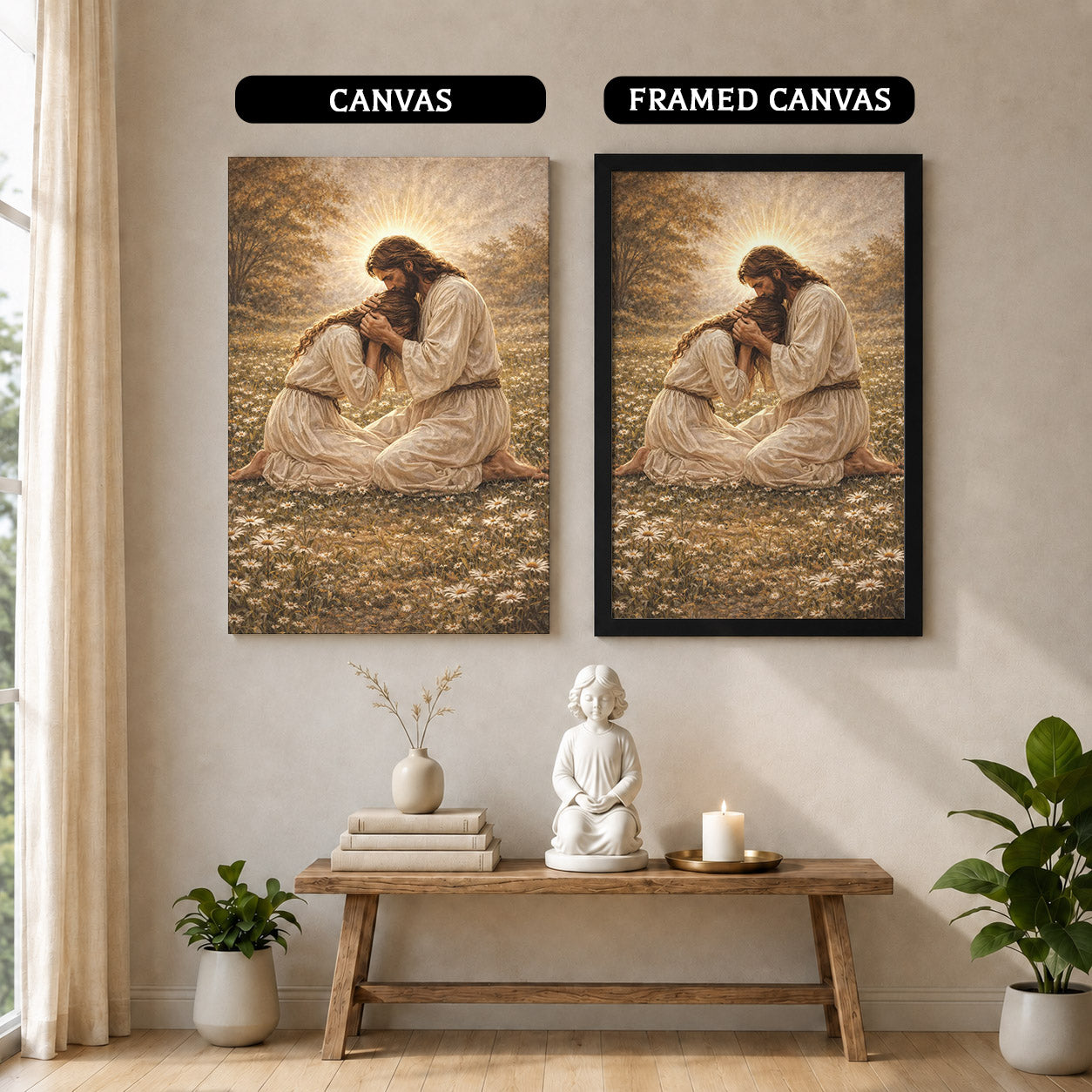 Jesus Comforting the Broken Prayer Poster/Canvas