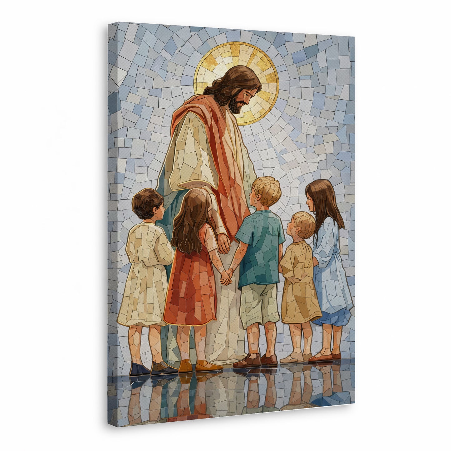 Jesus With Little Children Mosaic Poster/Canvas