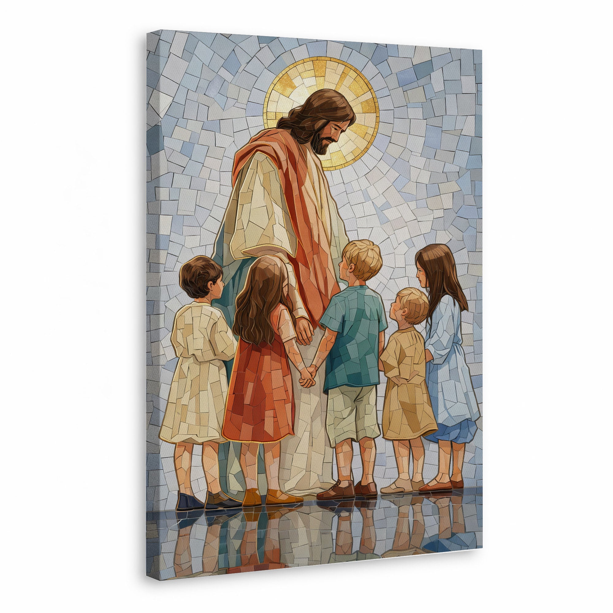 Jesus With Little Children Mosaic Poster/Canvas