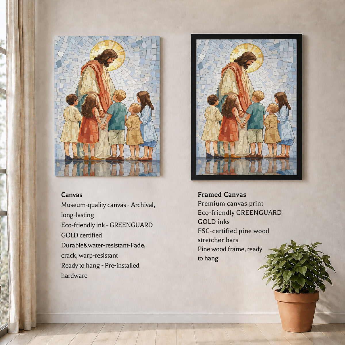 Jesus With Little Children Mosaic Poster/Canvas
