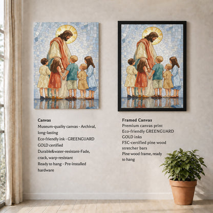 Jesus With Little Children Mosaic Poster/Canvas