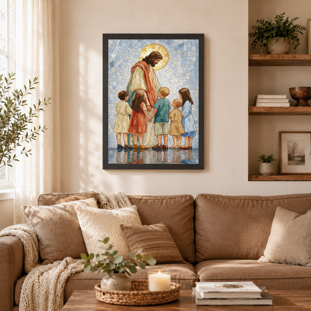 Jesus With Little Children Mosaic Poster/Canvas
