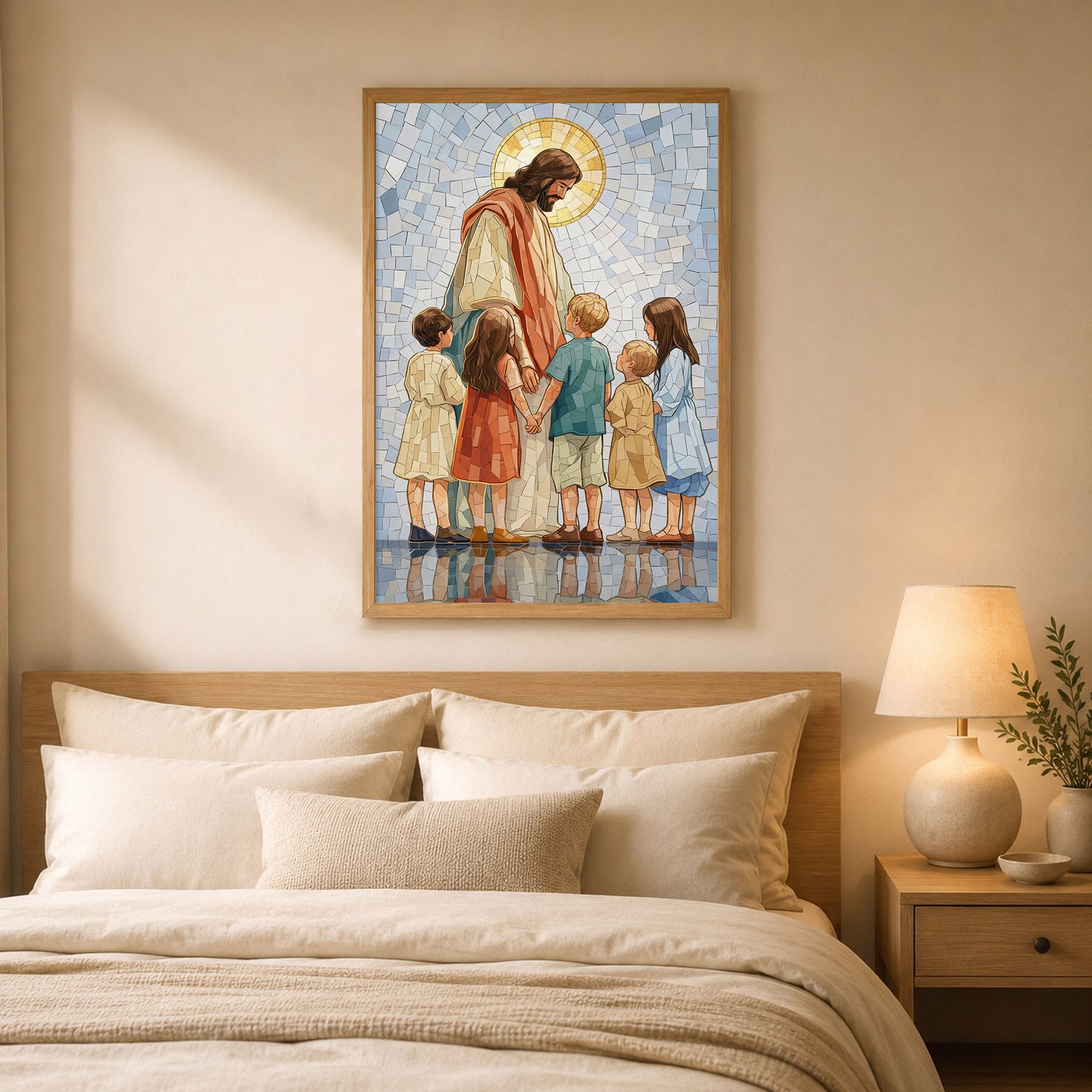 Jesus With Little Children Mosaic Poster/Canvas