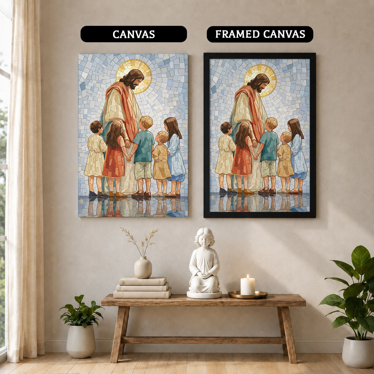 Jesus With Little Children Mosaic Poster/Canvas