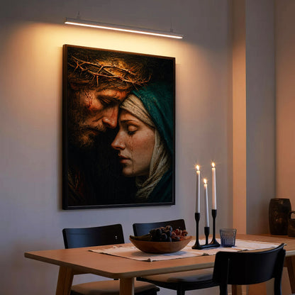 Jesus & Mary Sacred Sorrow Wall Art – Crown of Thorns Christian Poster/Canvas