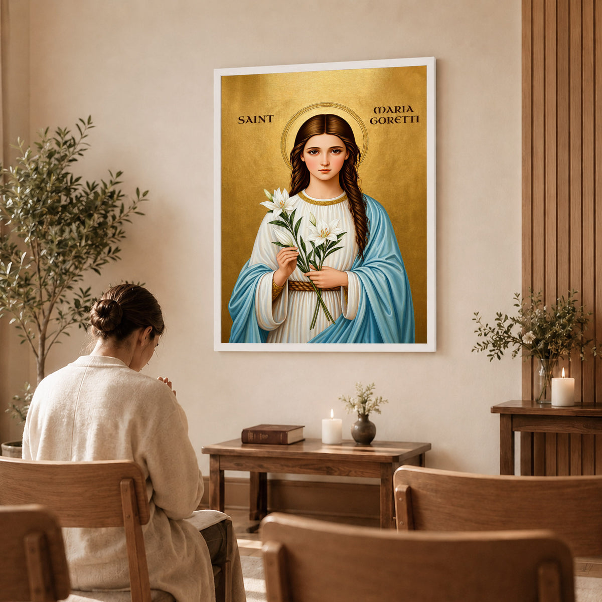 Saint Maria Goretti Lily of Purity and Faith Poster/Canvas