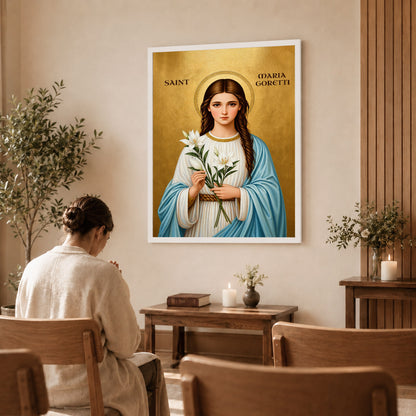 Saint Maria Goretti Lily of Purity and Faith Poster/Canvas
