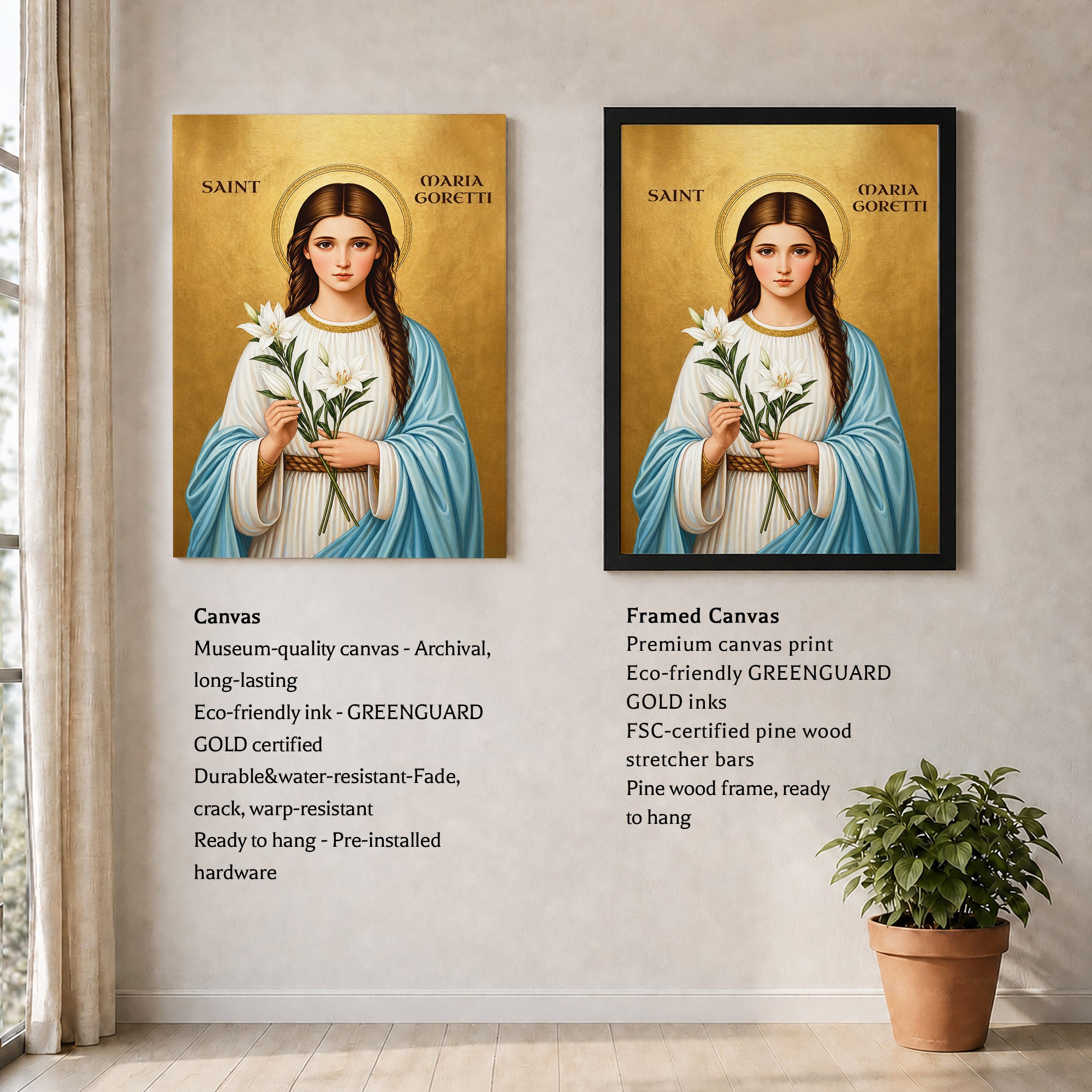 Saint Maria Goretti Lily of Purity and Faith Poster/Canvas