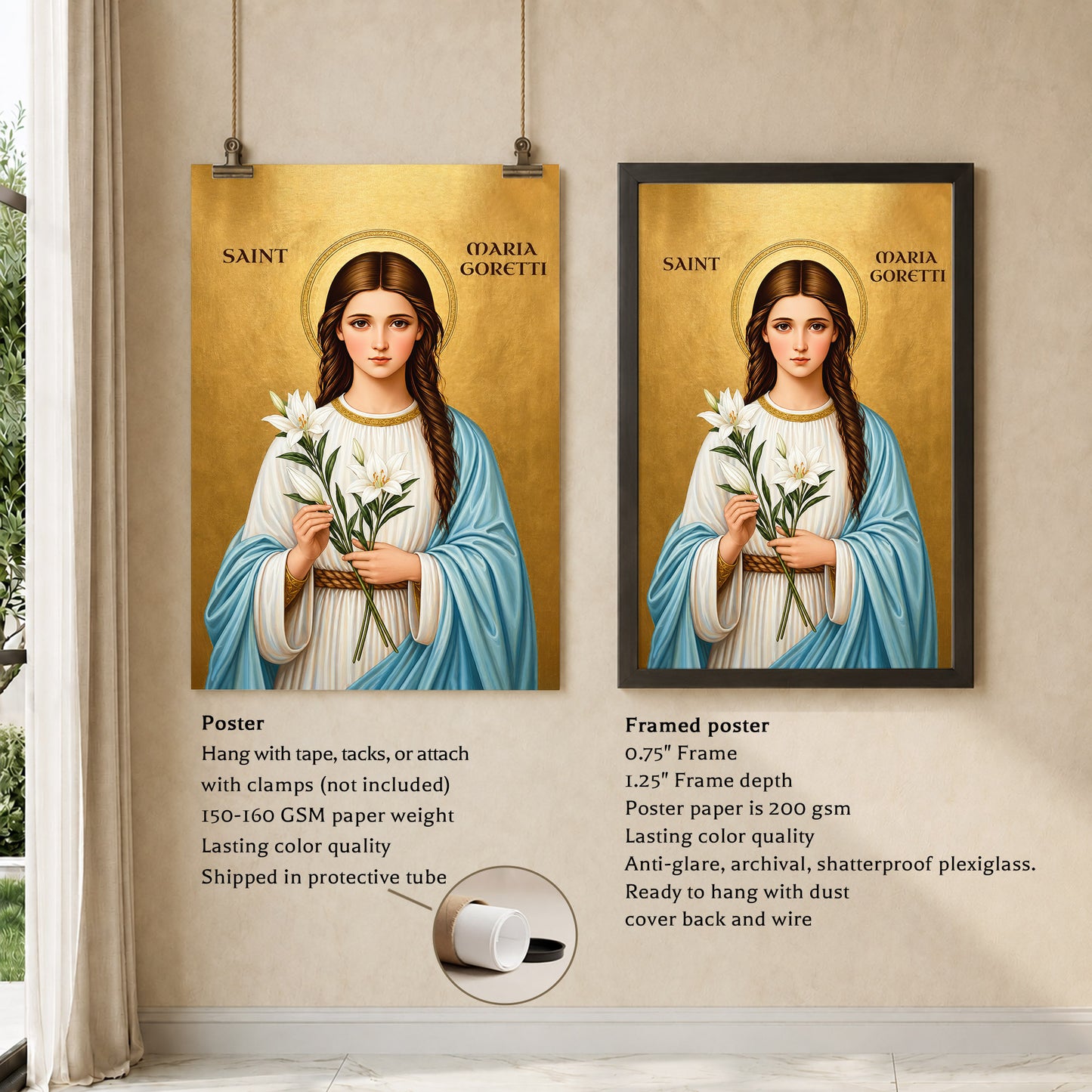 Saint Maria Goretti Lily of Purity and Faith Poster/Canvas