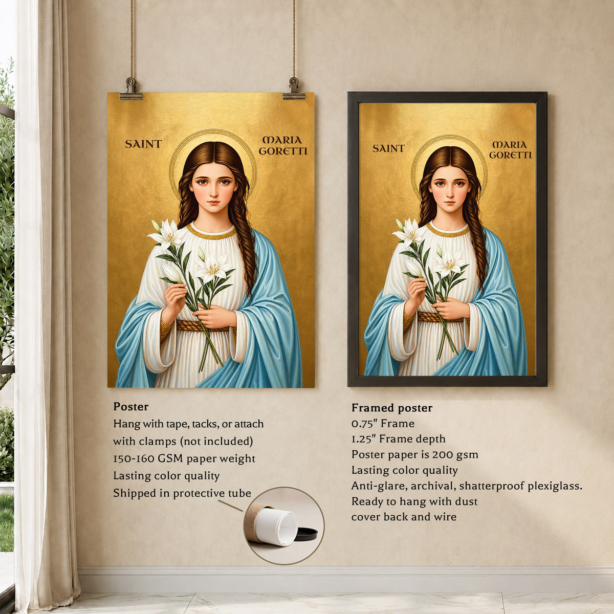 Saint Maria Goretti Lily of Purity and Faith Poster/Canvas