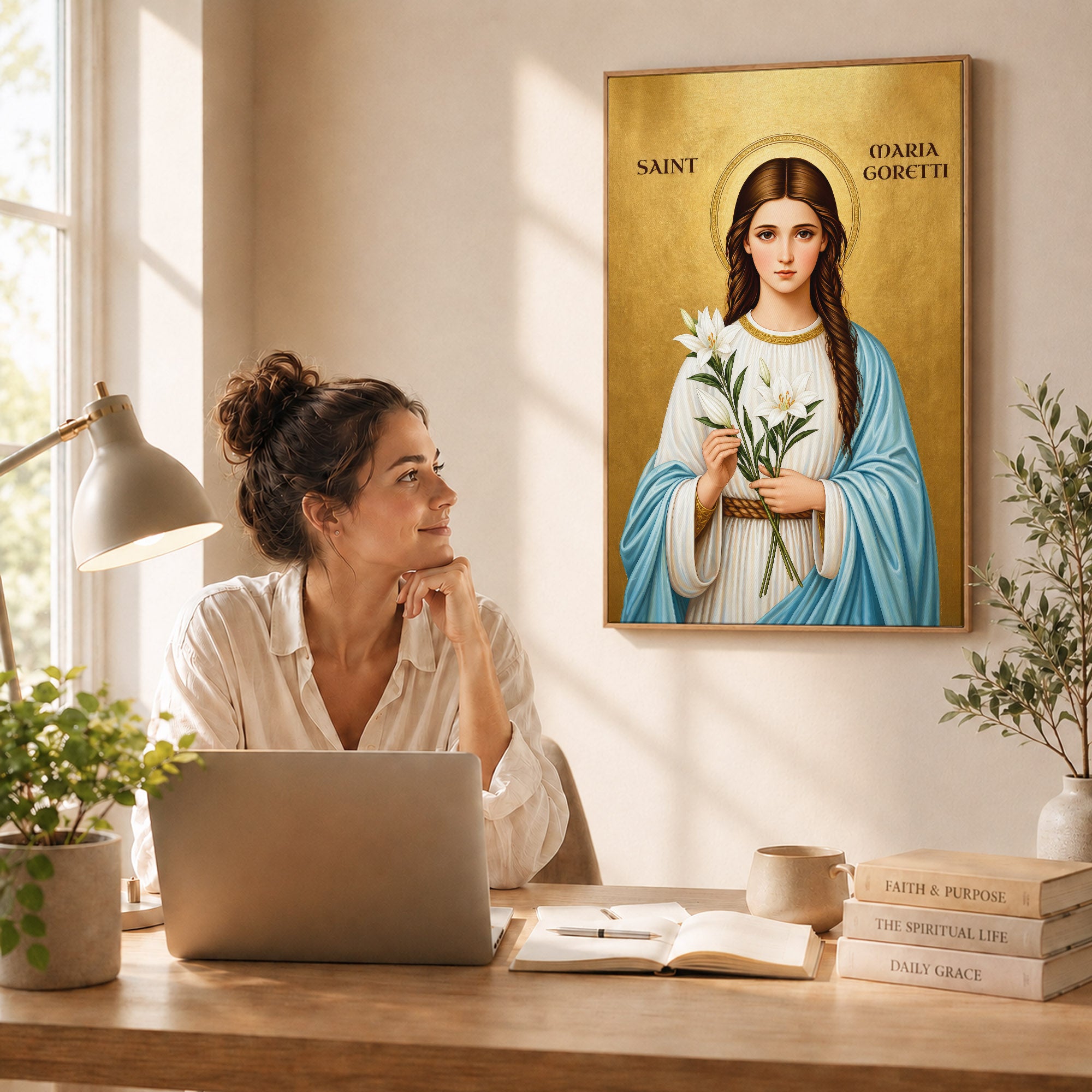 Saint Maria Goretti Lily of Purity and Faith Poster/Canvas