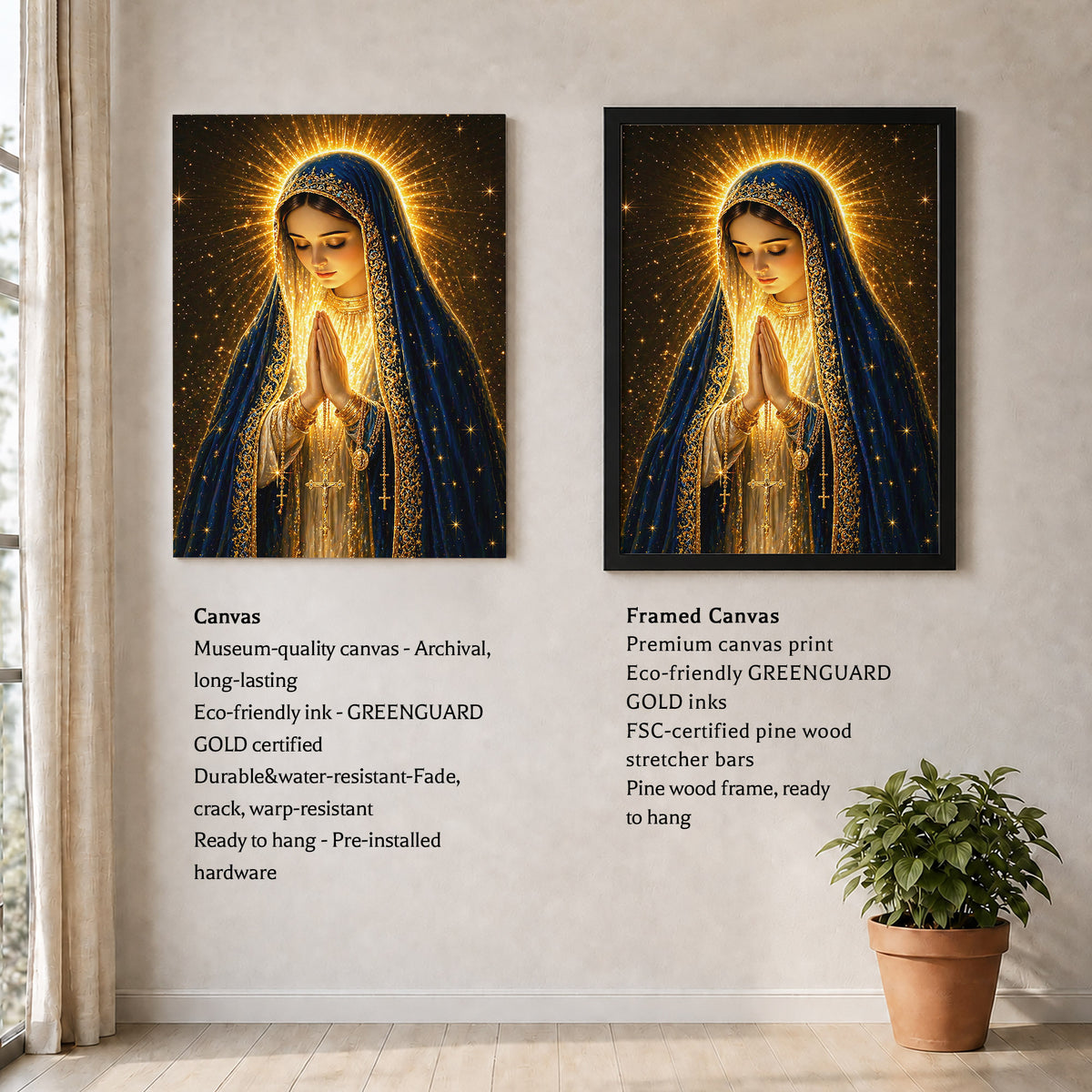 Blessed Virgin Mary Divine Light Art Print Poster/Canvas