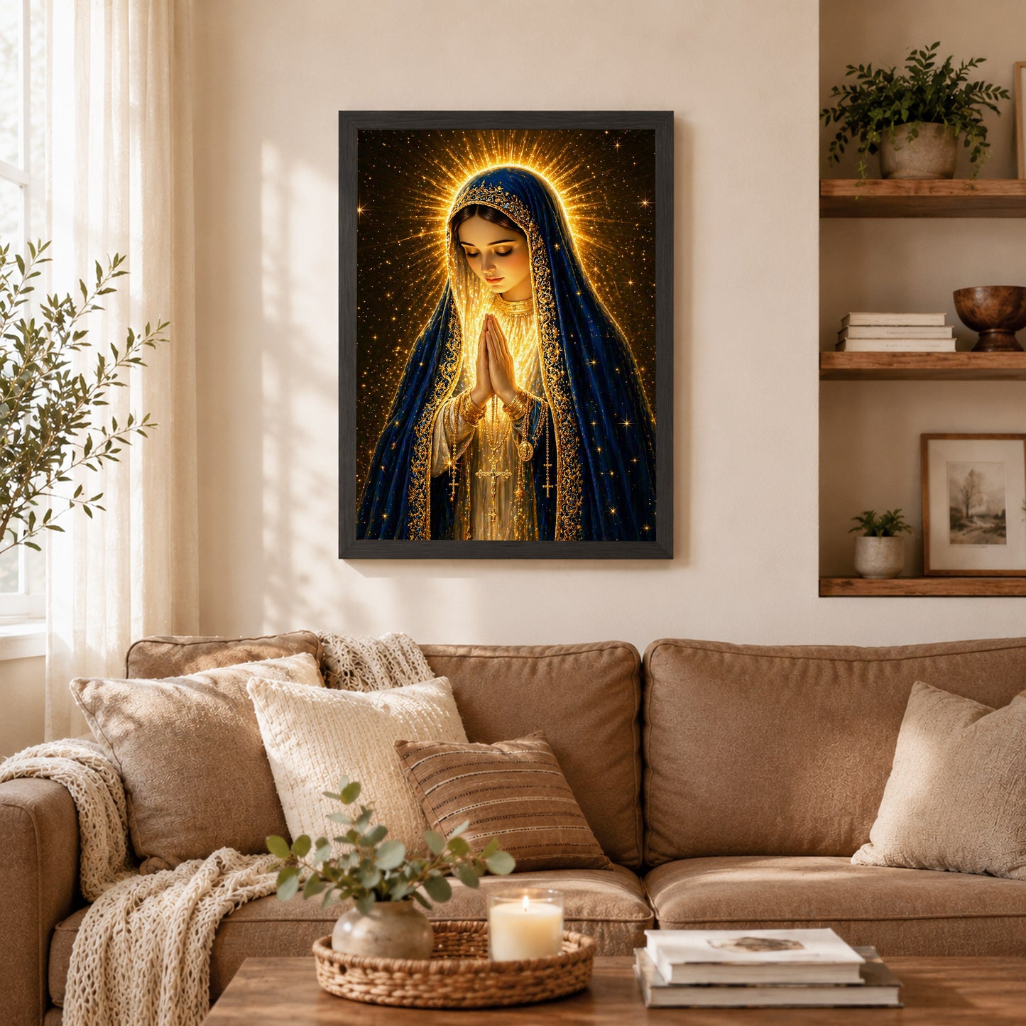Blessed Virgin Mary Divine Light Art Print Poster/Canvas
