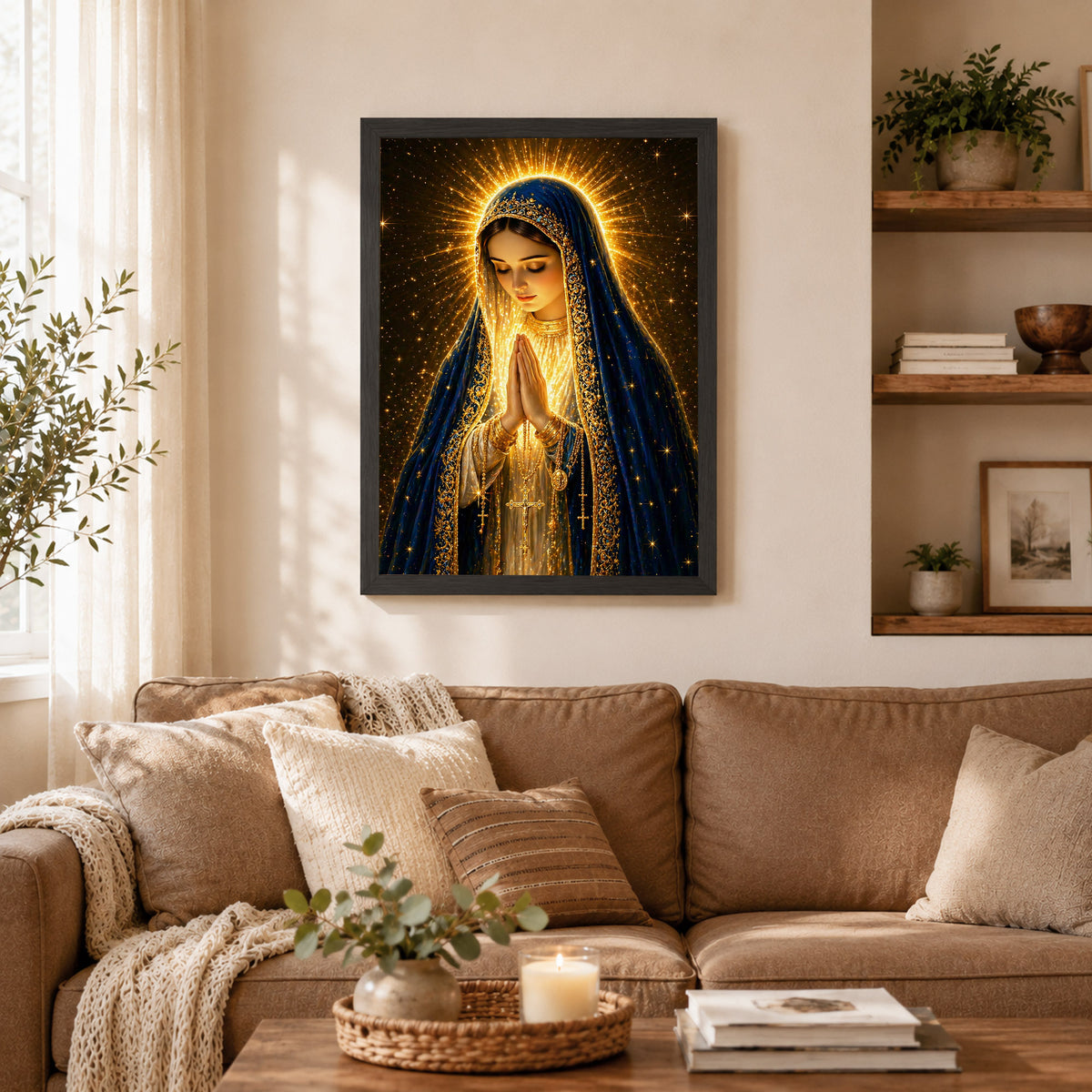 Blessed Virgin Mary Divine Light Art Print Poster/Canvas