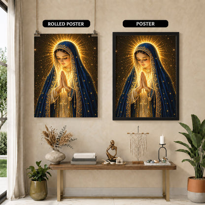 Blessed Virgin Mary Divine Light Art Print Poster/Canvas
