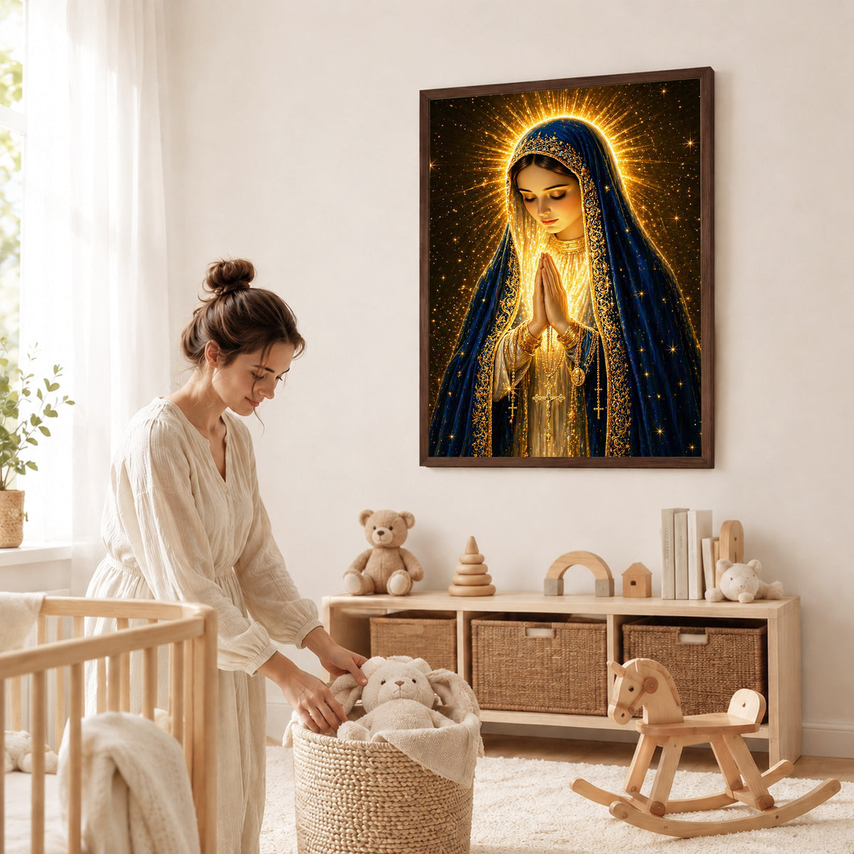 Blessed Virgin Mary Divine Light Art Print Poster/Canvas
