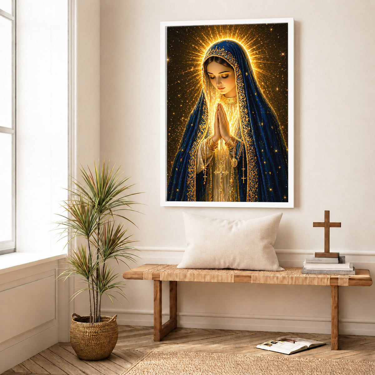 Blessed Virgin Mary Divine Light Art Print Poster/Canvas