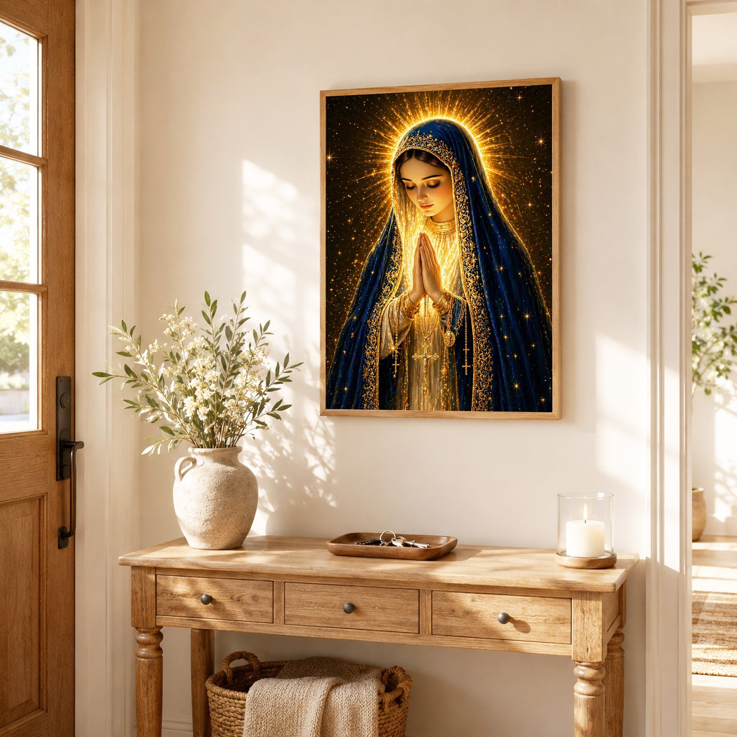 Blessed Virgin Mary Divine Light Art Print Poster/Canvas