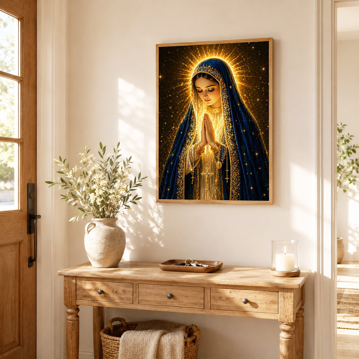Blessed Virgin Mary Divine Light Art Print Poster/Canvas