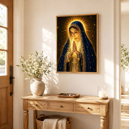 Blessed Virgin Mary Divine Light Art Print Poster/Canvas
