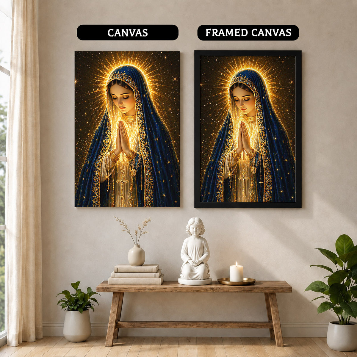 Blessed Virgin Mary Divine Light Art Print Poster/Canvas