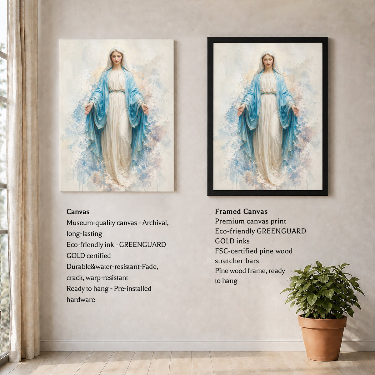 Immaculate Virgin Mary Art Print Poster/Canvas