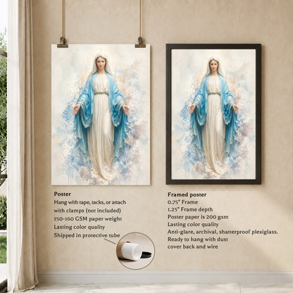 Immaculate Virgin Mary Art Print Poster/Canvas