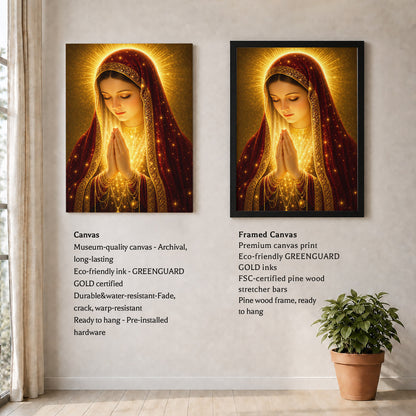 Holy Mary Radiant Prayer Art Print Poster/Canvas