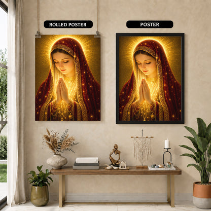 Holy Mary Radiant Prayer Art Print Poster/Canvas