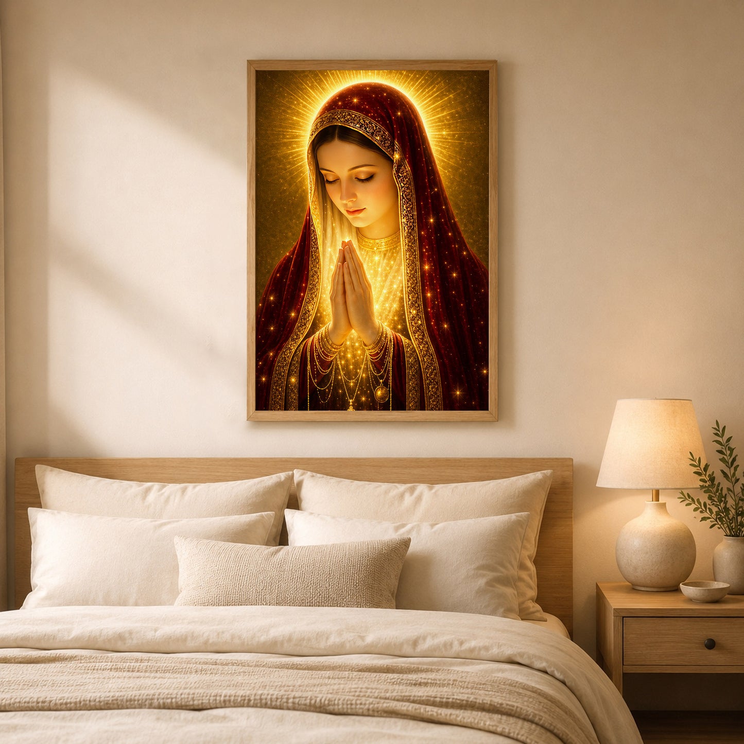 Holy Mary Radiant Prayer Art Print Poster/Canvas