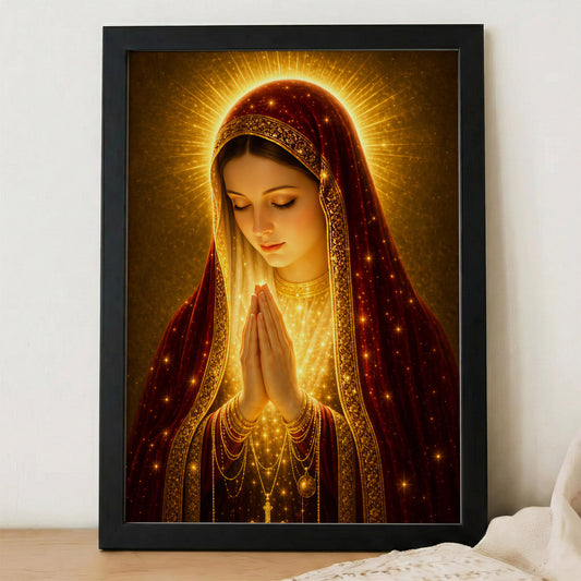 Holy Mary Radiant Prayer Art Print Poster/Canvas