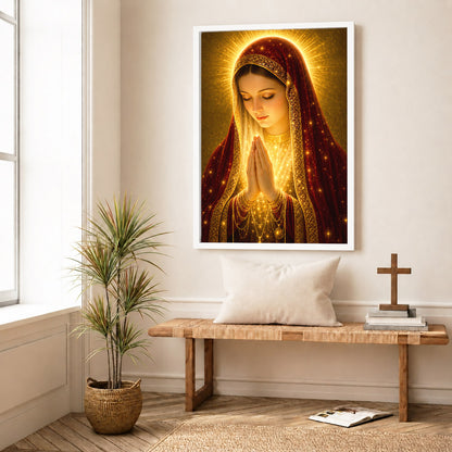 Holy Mary Radiant Prayer Art Print Poster/Canvas
