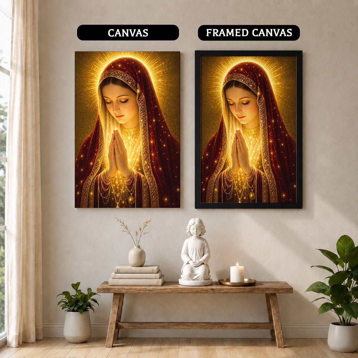 Holy Mary Radiant Prayer Art Print Poster/Canvas