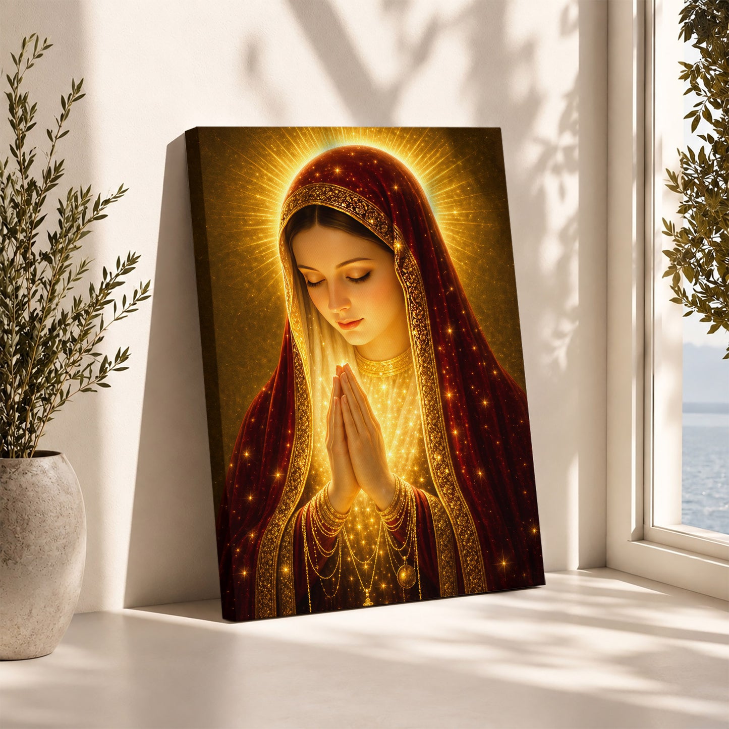 Holy Mary Radiant Prayer Art Print Poster/Canvas