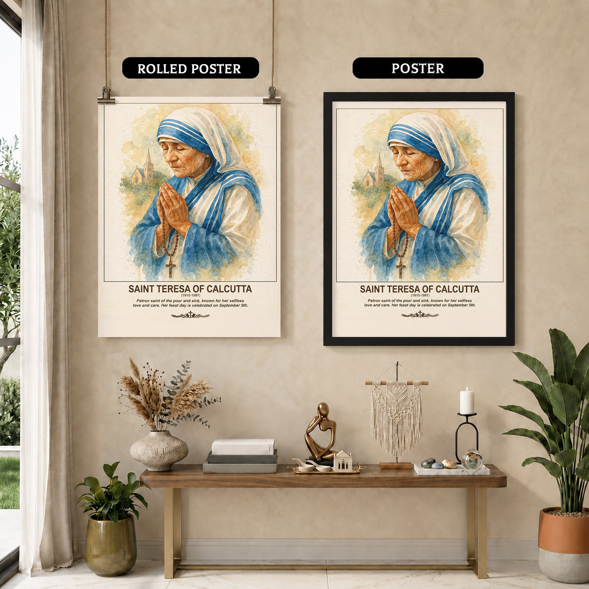 Saint Teresa of Calcutta Prayer and Compassion Poster/Canvas