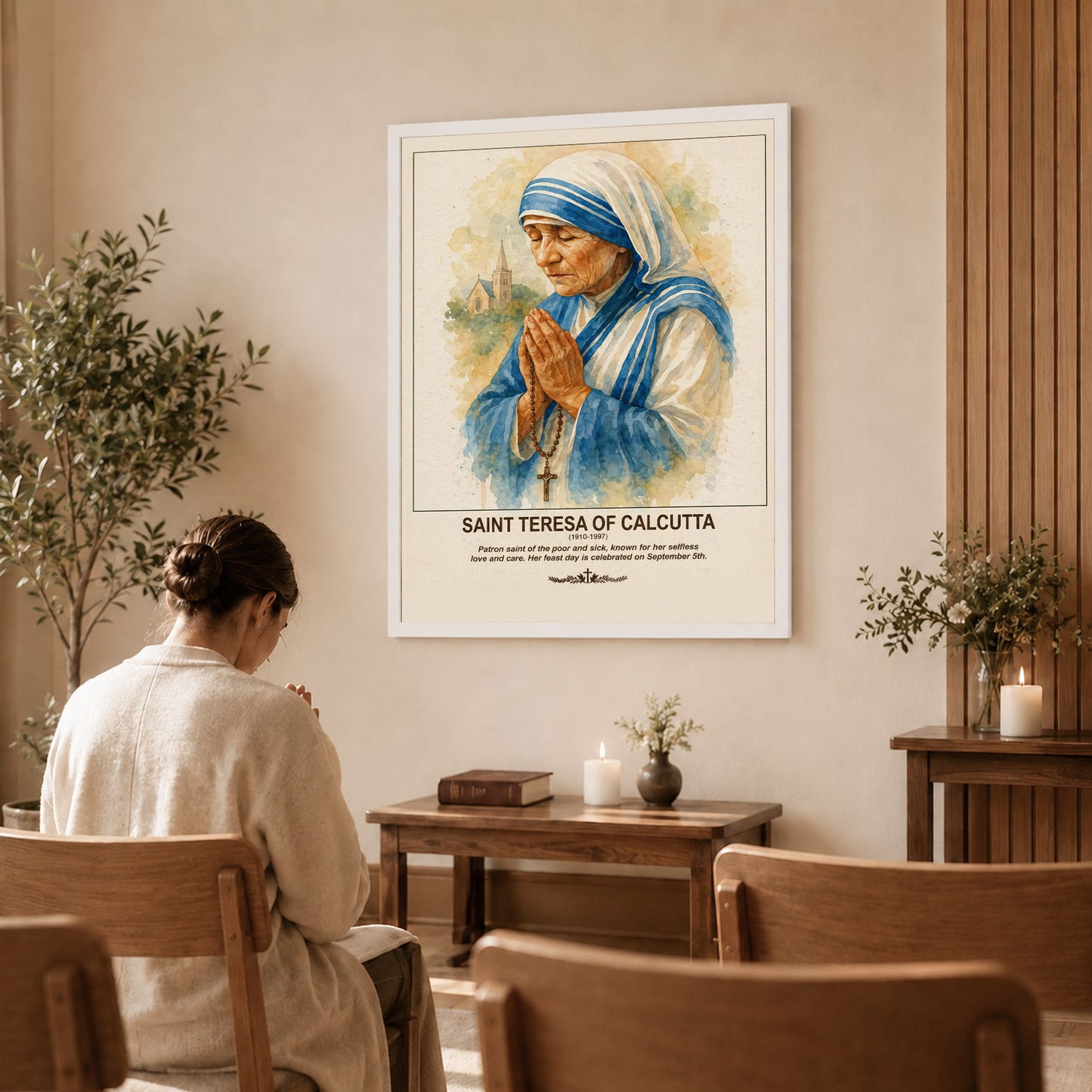Saint Teresa of Calcutta Prayer and Compassion Poster/Canvas