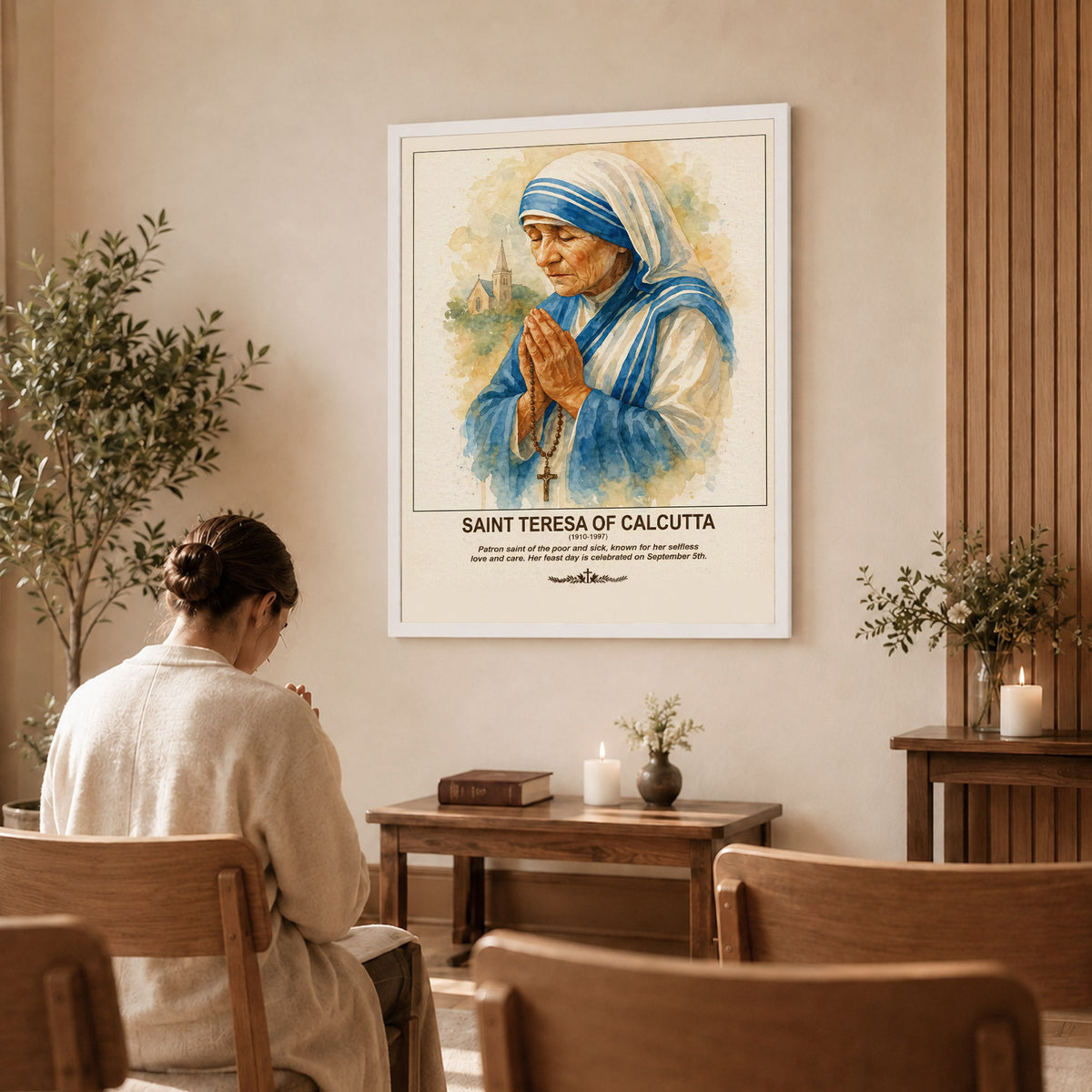 Saint Teresa of Calcutta Prayer and Compassion Poster/Canvas