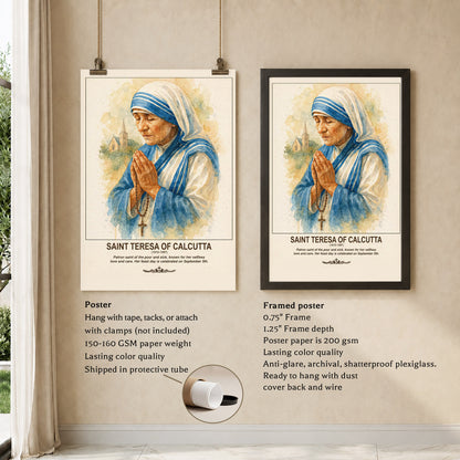 Saint Teresa of Calcutta Prayer and Compassion Poster/Canvas