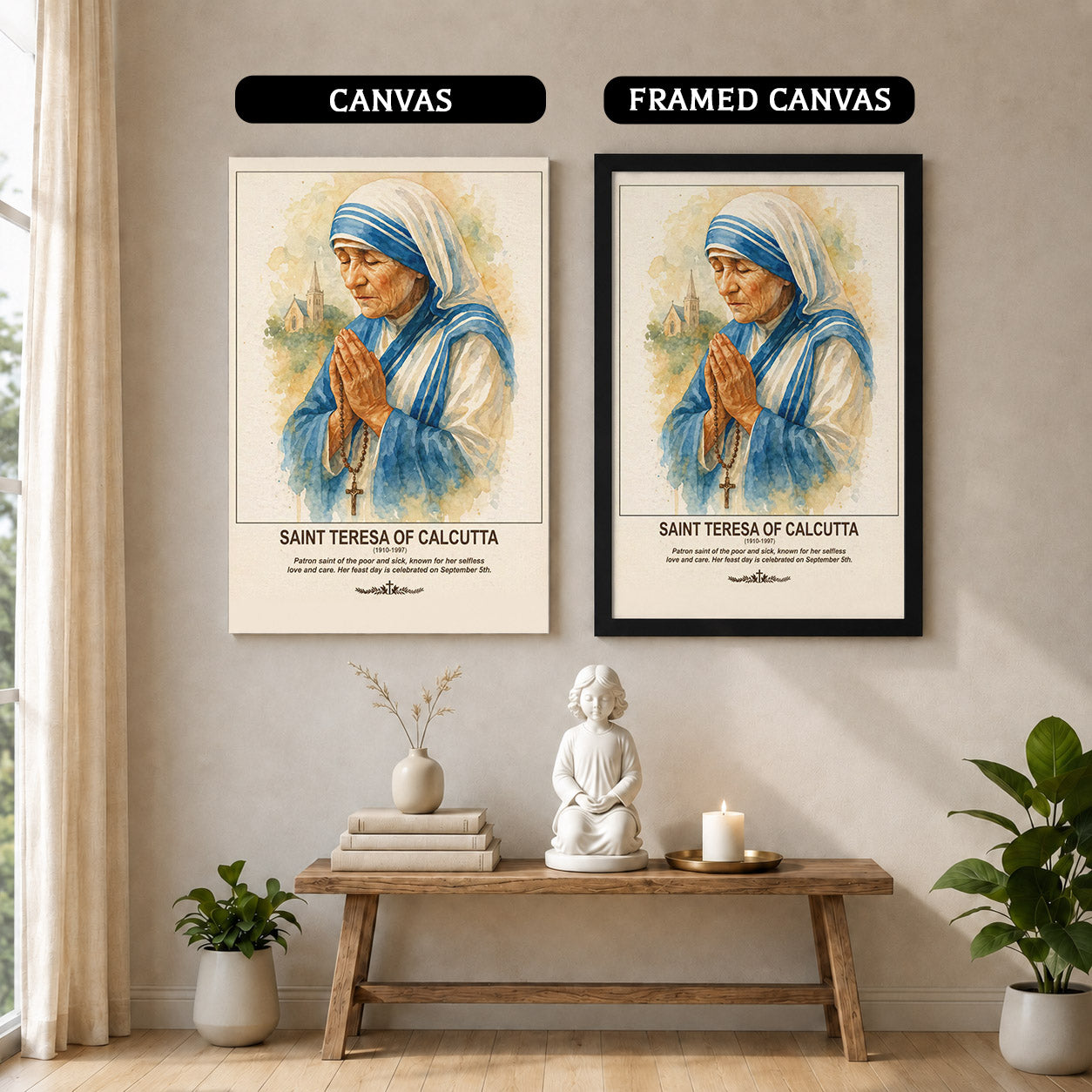 Saint Teresa of Calcutta Prayer and Compassion Poster/Canvas