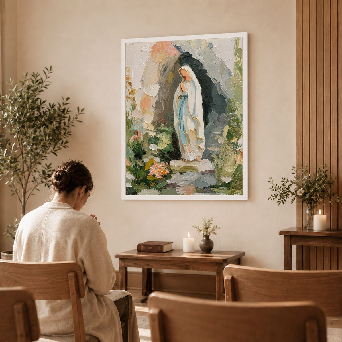 Our Lady of Lourdes Garden Grotto Poster/Canvas