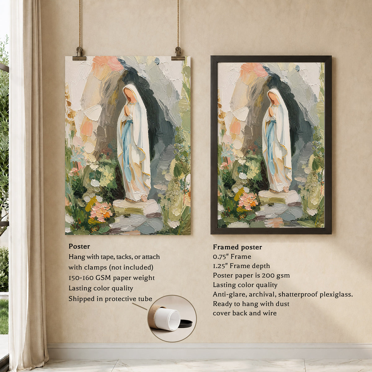 Our Lady of Lourdes Garden Grotto Poster/Canvas