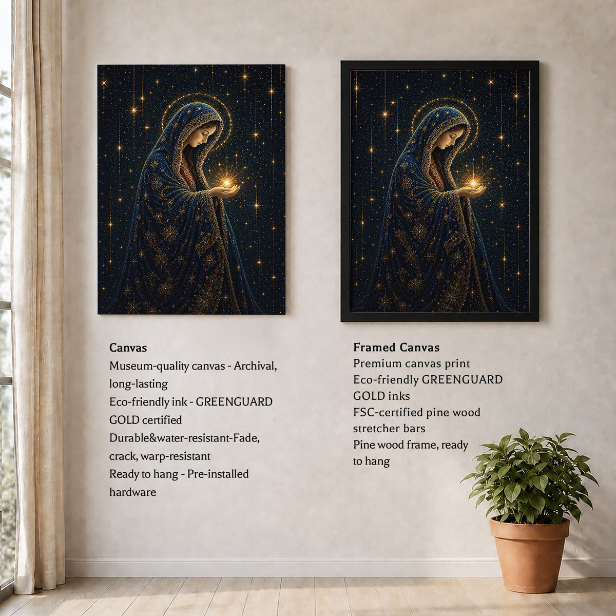 Virgin Mary Holding the Light of Heaven Poster/Canvas