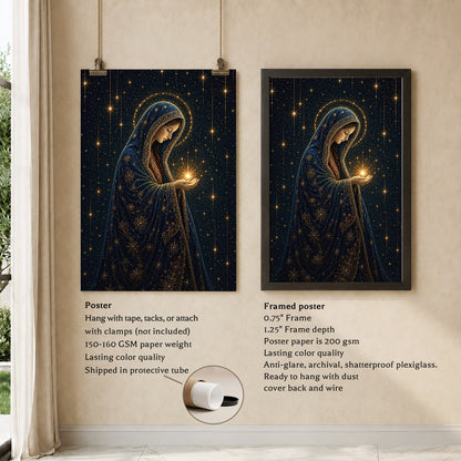 Virgin Mary Holding the Light of Heaven Poster/Canvas
