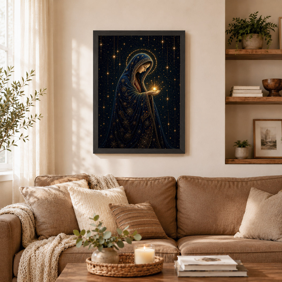 Virgin Mary Holding the Light of Heaven Poster/Canvas